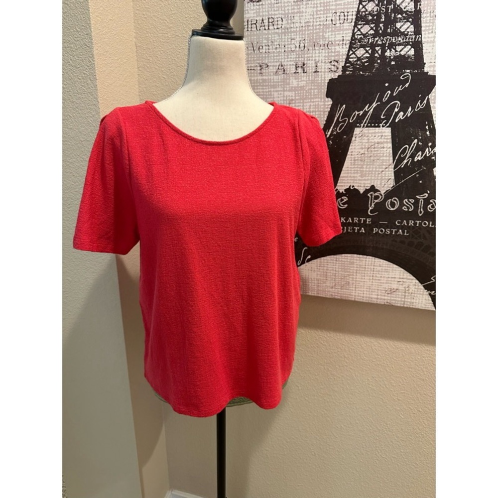 Banana Republic Vibrant pink/red, bell-sleeve/flutter-sleeve top